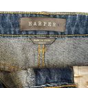 Harper  A-Line Distressed Denim Mini Skirt Women Small Raw Hem Medium Wash Cotton Photo 6