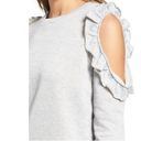 Caslon  Ruffle Trim Cold Shoulder Sweatshirt - Gray - Small Photo 7