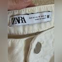 ZARA High Rise White Raw Hem Straight Leg Jean Size 10 Bin 265 Photo 1