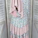 StitchDrop Mendocino Flutter Sleeve Ruffle Dress Pink Blue Small Floral Photo 2