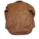 Good American  Better Than Leather Faux Leather Shacket Brown Small Medium Photo 2