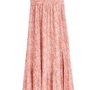 Abercrombie & Fitch Tall Ruched Crinkle Front Slit Maxi Dress in Coral Photo 12