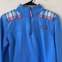 Vineyard Vines  Madras Shoulder Shep Shirt Quarter Zip Fleece Size Medium Photo 3