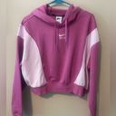 Nike NWT Pink  Oversized Fit Crop Hoodie Photo 3