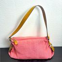 Fossil  Vintage Pink Canvas Burlap Weave Shoulder Handbag Purse 78082 Floral Photo 0