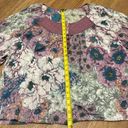 Kimchi Blue Purple Floral Peasant Blouse Shirt Top Photo 3