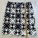 Talbots  | Black & White Geometric Short Pencil Skirt Gold Zipper | Size 14P Photo 8