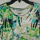 Christopher & Banks Christopher Banks womans short sleeve Shirt Palm Tree Green Tan White Large Top Photo 3