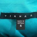 Tiana B navy aqua blue and white cap sleeve sheath dress size 4 Photo 4