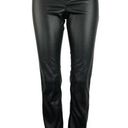 ZARA  Black Faux Leather High Rise Fitted Ankle Straight Leg Pants Size 00 Photo 0