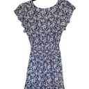 Rails  Tara Dress Navy White Texture Floral Size Small V Neck Spring Summer Photo 4