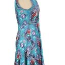 Disney The Little Mermaid Teal Ariel Print Open Back Skater Dress Photo 5