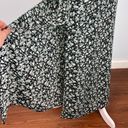 Vintage Blue  Maxi Skirt in Black Green All-Over Floral Side Slits Size Small Photo 5