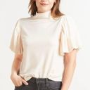 Free People  Claudia T-Shirt Velvet Puff Sleeve
Mock Neck Blush Pink medium Photo 0