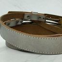 Gap  Silver Metallic Double Buckle Genuine Leather Belt Size Small S Womens Photo 11