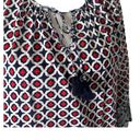 Tommy Bahama  Flare Bell Sleeve Blouse Lightweight‎ Tassel Geo Print Women Size S Photo 8