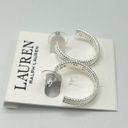 Ralph Lauren Lauren  Large Rope Hoop Earrings in Silver MSRP $35 NWT Photo 3