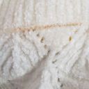 The Moon SUGAR Sweater Juniors' Medium White Mock-Neck Chenille Pointelle Geometric Photo 3