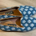 House of Zalo Blue Size 8 Embroidered Slip on Shoes Flats Loafer Photo 3