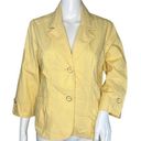 Chico's  Blazer Women Small 0 Yellow Lightweight Jacket Career Office Work Casual Photo 0