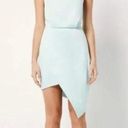 Elliatt  Camo Asymmetric Satin Cocktail Dress in Seafoam Size Large Photo 10