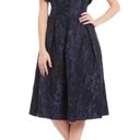 Antonio Melani  Strapless Cocktail Dress Midi Embroidered Navy Blue Size 4 New Photo 15