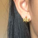 Mini Bow Chunky Gold Hoops Photo 3