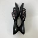 Tommy Hilfiger  leather slide sandals women's 9.5 black straps low platform heel Photo 1