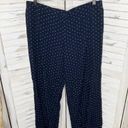 J.Jill  Women's Rayon Polka Dot Casual Pants Wide Leg Navy White Pockets Large Photo 10