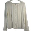 Massimo Dutti  Size L Blouse Top Silk Front Jersey Back Shirt Long Sleeve Women's Photo 1