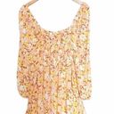 l*space NWT L* Cassidy Long Sleeve Flowy Peasant Dress Yellow Floral Women's Small Photo 2