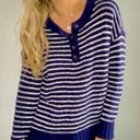 American Eagle Outfitters Navy & White Striped Jegging Fit Coastal Sweater Photo 0