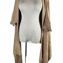 Mer Sea Tan Fringe OS Boxy Sleeves‎ Wrap Cottage Core Luxury Sweater Photo 0