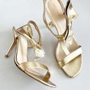 Kate Spade Gold Leather Bow Accent Open Toe Heels Photo 0