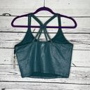 Calvin Klein  NWT XL Teal - Foil Snakeskin Print Longline Performance Sports Bra Photo 1