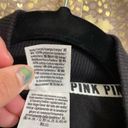 PINK - Victoria's Secret  Black Satin Embroidered Logo Bomber Jacket L/XL Photo 7