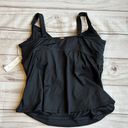 Anne cole  Women's Twist Front Underwire Tankini Swim Top Black Size 20W NWT Photo 6