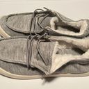 Forever Link COPY - Size 7 gray slip on lace up fur lined flat sneakers shoes Photo 0