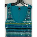 Poof  Couture Women's Striped Sequins Tank Top Scoop Neck Stretch Size Small Photo 6