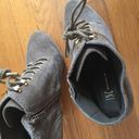 INC  Perry Taupe Combat Lace Up Bootie Heels EUC Photo 5