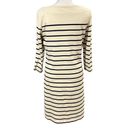 J. McLaughlin  Sylvie Boatneck Breton Stripe 3/4 Sleeve Blue/White Dress Size MED Photo 3