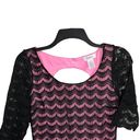 Candie's Candie’s Pink w Black Lace Overlay Dress w Back Cutout Juniors Large Photo 1