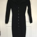 Wilfred Aritzia  Cove Dress Women's S Black Button Up Ribbed Sweater Viscose NEW Photo 2