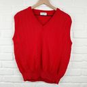 United Colors Of Benetton Benetton Sweater Vest Red Pullover Vintage 80s V-Neck Cotton Women's 48 US 12 Photo 0