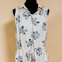 Ro & De  Blush Pink Floral Sleeveless Button Up Front Tie Blouse Tunic Top Size S Photo 0