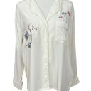 Levi's Levi’s Cream Silk Embroidered Button Down Top L Photo 0