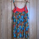 Red Camel  mini dress - Medium - adjustable spaghetti strap- colorful floral Photo 7