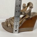 Frye Women's  Corrina stitch Taupe Leather Sling Back Wedge Sandals Sz 8.5M Photo 10