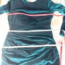 House Of CB  Maroush Velvet Teal Backless Mini Longsleeve Dress Womens Size Large Photo 11