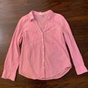 Joie  pink & white gingham button down shirt size S Photo 6